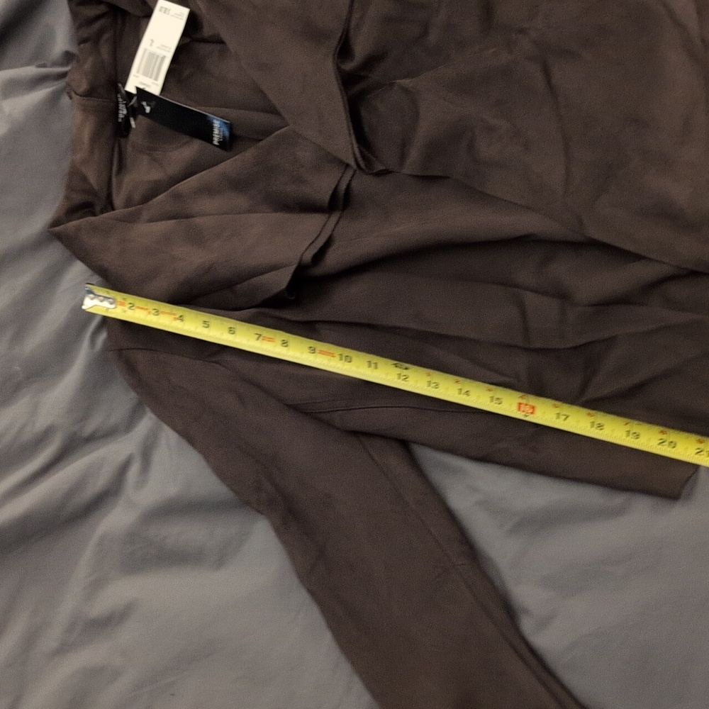 Brown Suede Cardigan Size XL - Picture 8 of 12
